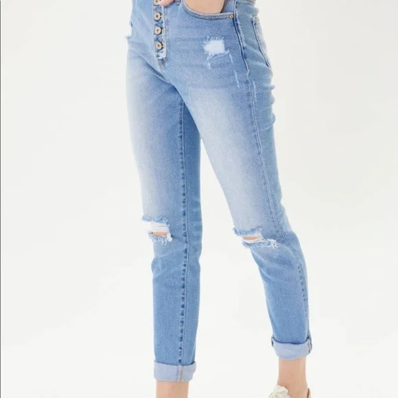 NWT Kancan hi-rise cuffed Mom Jean - Picture 6 of 8